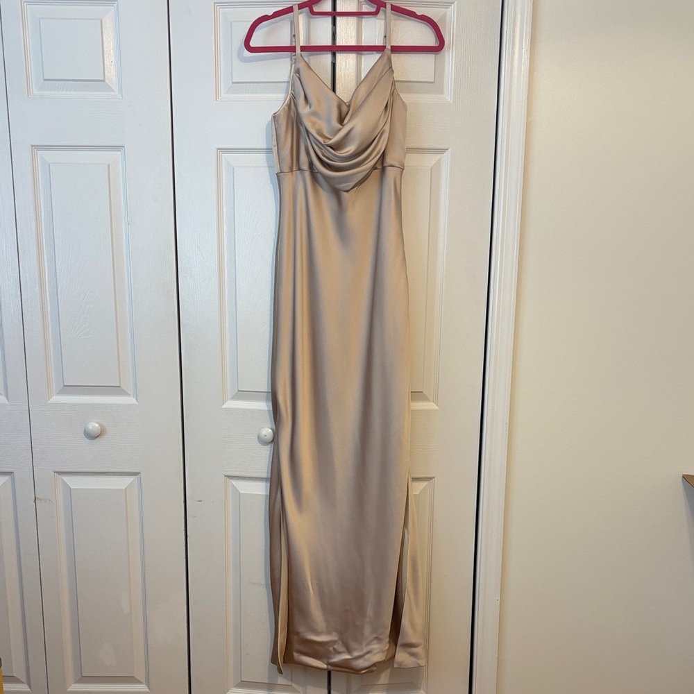 Revelry Skye Statin Gold Champagne - 703 Maxi Dress